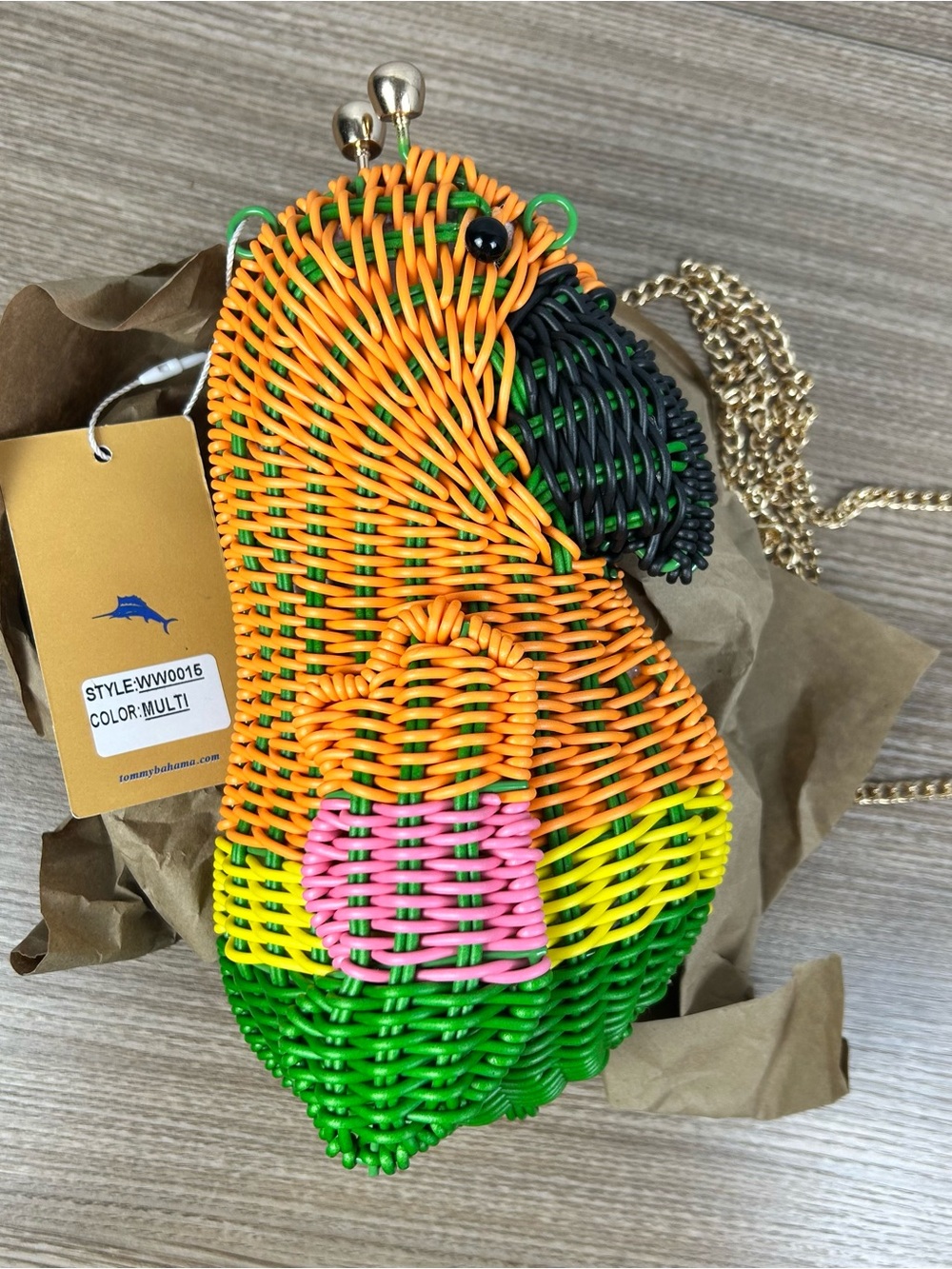 Tommy Bahama wicker parrot Crossbody purse bag NWT